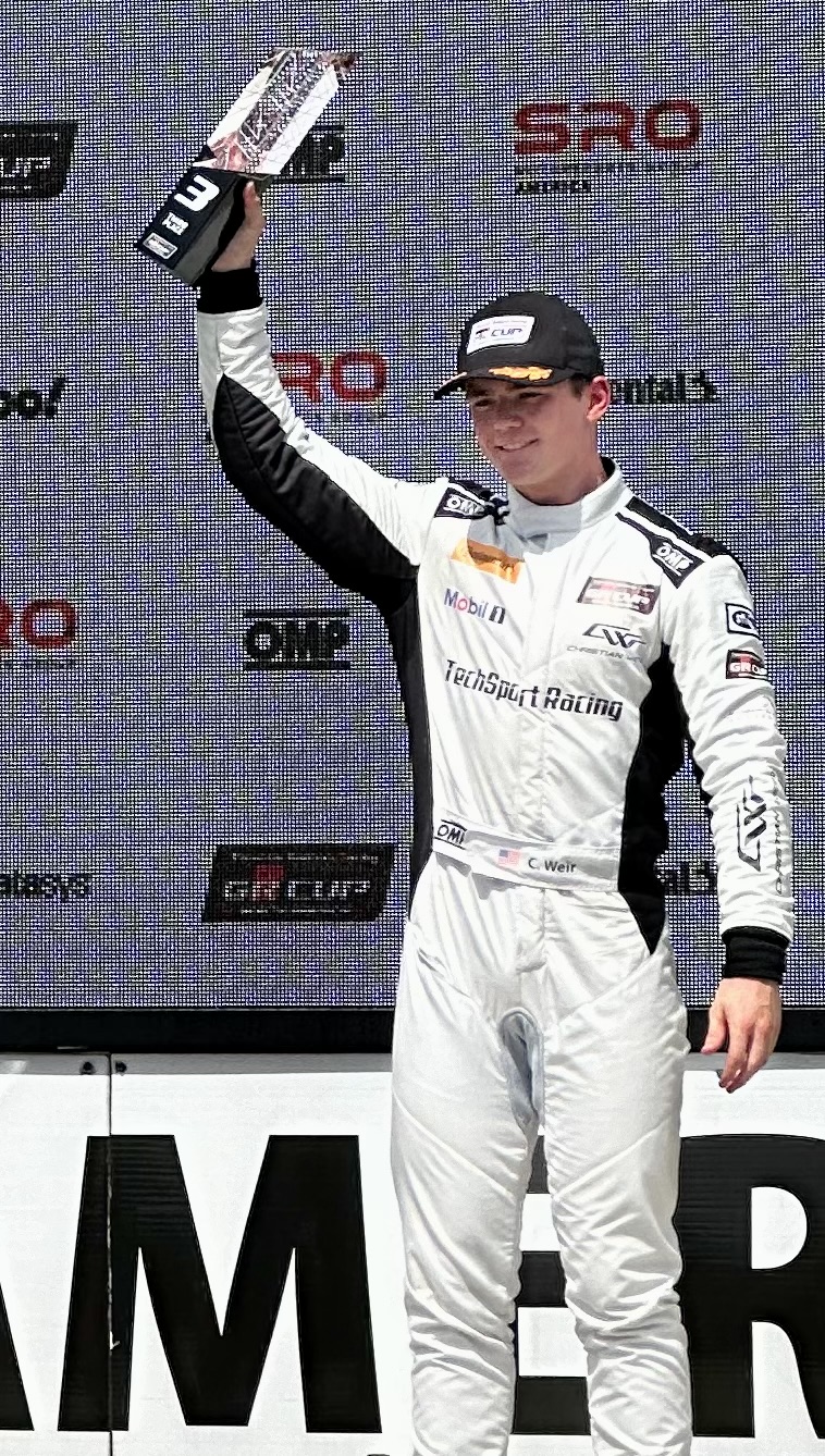 TECHSPORT RACING’S CHRISTIAN WEIR CLAIMS BREAKOUT MAIDEN PODIUM AT ROAD AMERICA GR CUP